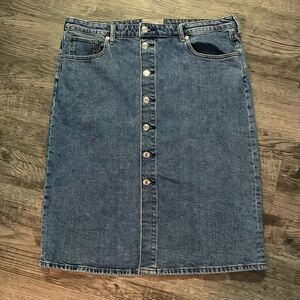 Everlane The Denim Pencil Midi Skirt size 33